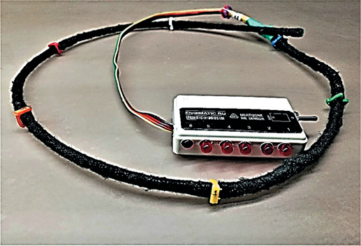Шестизонный кабельный сенсор влажности с индикаторным устройством критического превышения влажности в зонах