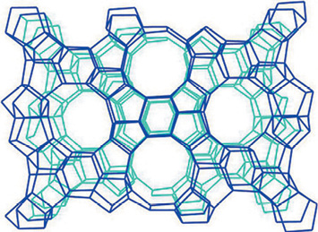 Трехмерная кристаллическая структура цеолита типа ZSM-5 формулы Na2[Al2Si96-nO192]∙16H2O (n=3-5)