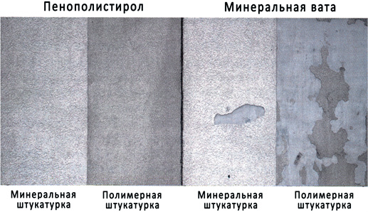 Вид западных стен из ячеистого бетона с различными WDVS после двух лет наблюдений