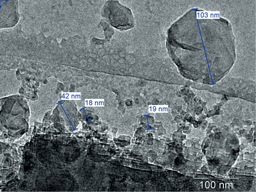 Нанооболочки (светлая кайма) на зернах портландцемента из структурированного модификатора в наноцементах и зерна кварцевого песка (по результатам дифракции)
